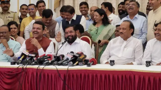 अजित पवार, देवेंद्र फडणवीस आणि एकनाथ शिंदे 