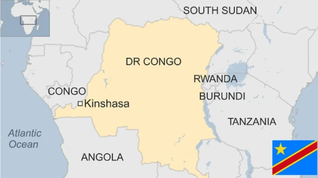 Ikarata ndondabihugu yerekana R D Congo n'ibihugu vyo ku mipaka