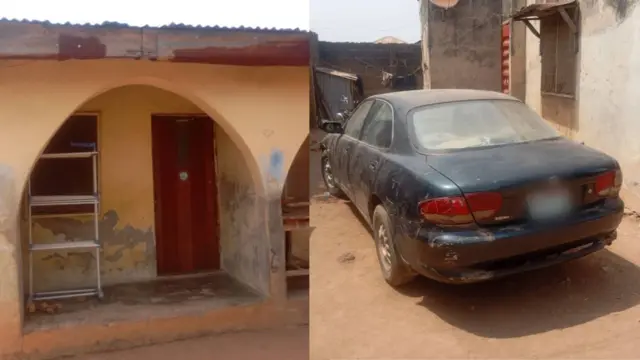 Inu ọkọ ayọkẹlẹ yii, ti baba awọn ọmọ naa gbe sinu ọgba ile wọn, ku si