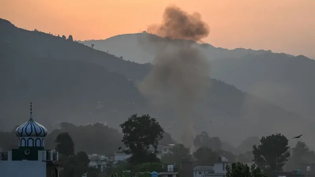 Smoke rise fpr di main town of Poonch district