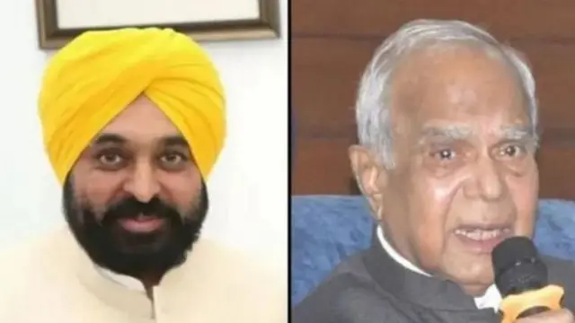 ਭਗਵੰਤ ਮਾਨ ਅਤੇ ਰਾਜਪਾਲ ਬਨਵਾਰੀ ਲਾਲ ਪੁਰੋਹਿਤ 