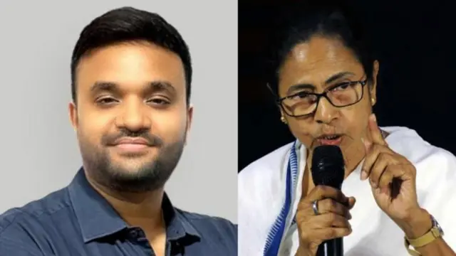 आईपैक के प्रमुख प्रतीक जैन (बाएं) और ममता बनर्जी