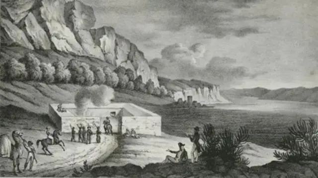 19 صدی میں بنائی گئی جھیل کی ایک تصویر