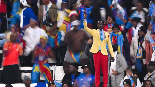 DR Congo superfan at the stadium 