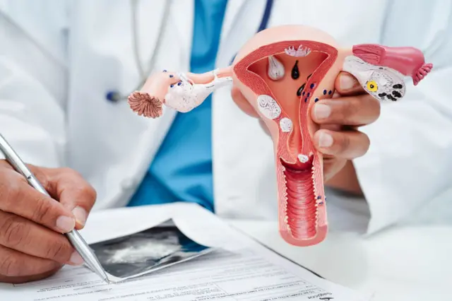 一名婦產科醫師進行衛教。
