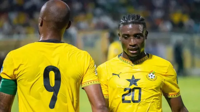 kudus and jordan ayew during a blackstars game