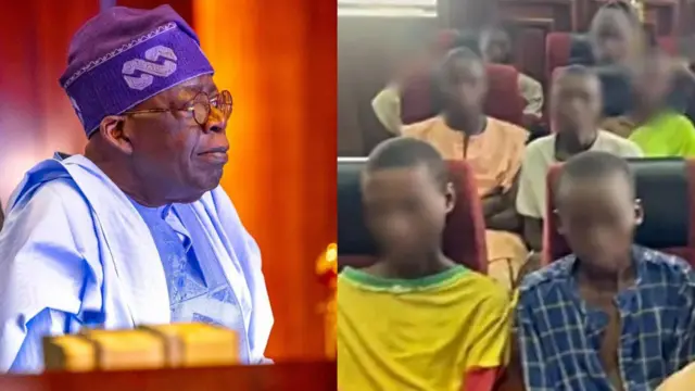 Aworan Bola Tinubu atawọn ọmọde to n jẹjọ