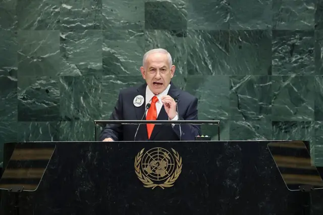 Netanyahu durante discurso na ONU