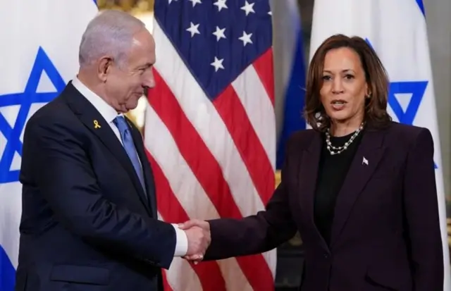 Kamala Harris with Netanyahu