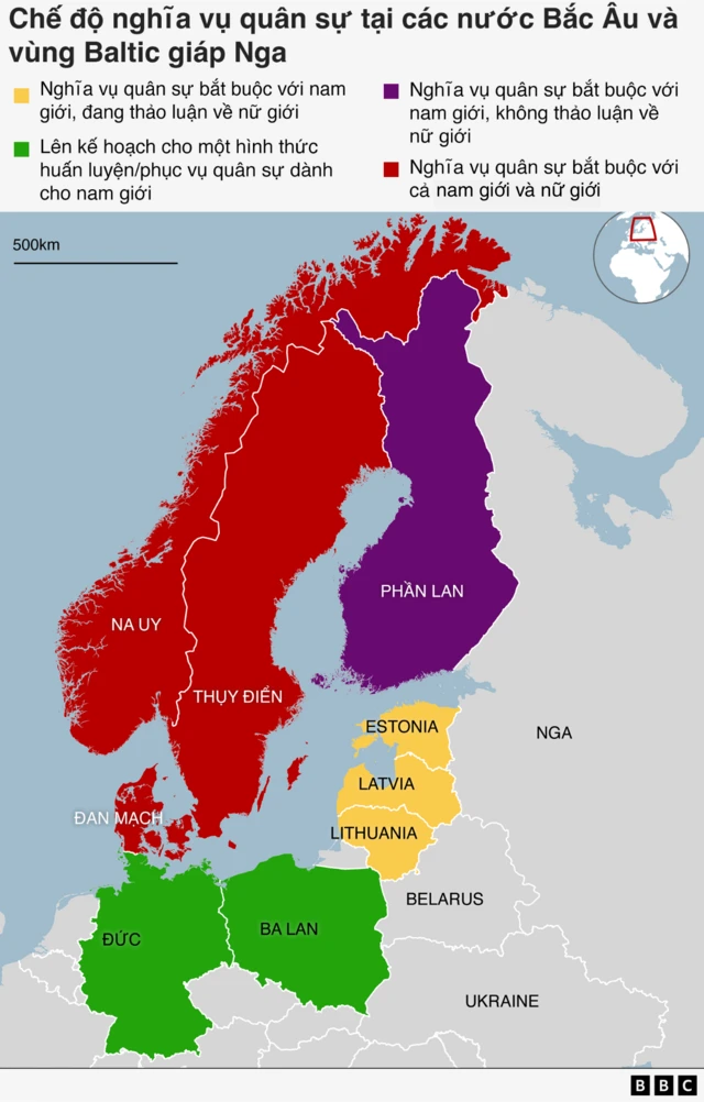 bản đồ các nước Bắc Âu và vùng Baltic