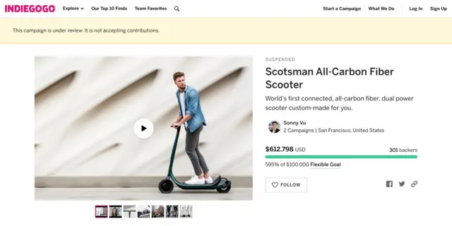 Hai dự án Superstrata và Scotsman làm từ sợi carbon đều do ông Sony Vũ, chồng bà lê Diệp Kiều Trang mở ra trên Indiegogo