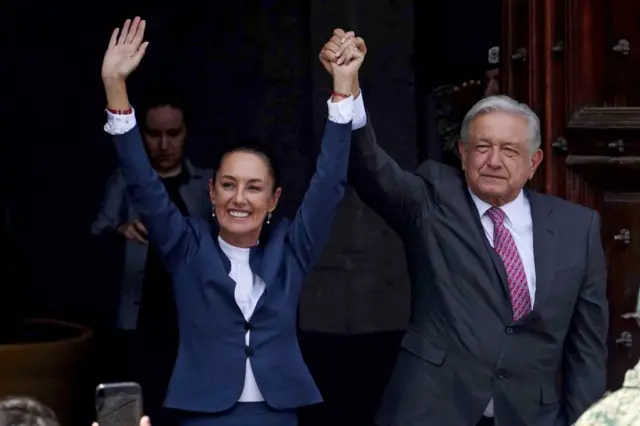 Claudia Sheinbaum y López Obrador