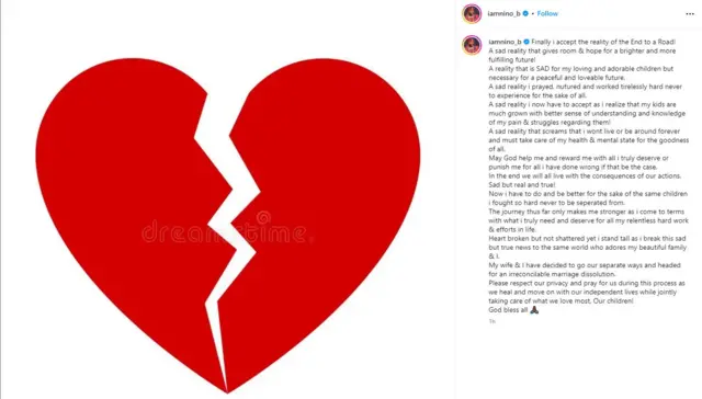 Nollywood actor post on Instgram