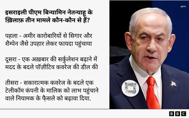 नेतन्याहू पर लगे तीन आरोप क्या हैं