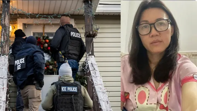 Cảnh sát di trú đang thực hiện một chiến dịch truy quét nhập cư bất hợp pháp tại Chicago (trái); bà Melissa Tran (phải)