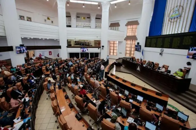 Foto tirada de cima do parlamento da Nicarágua