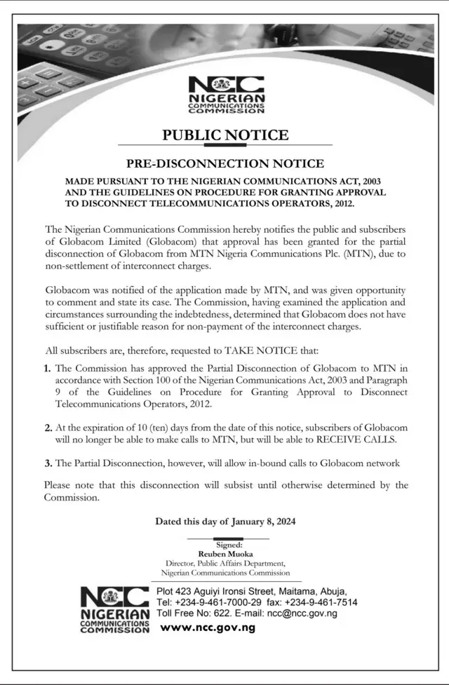 Ikede ti NCC fi sita