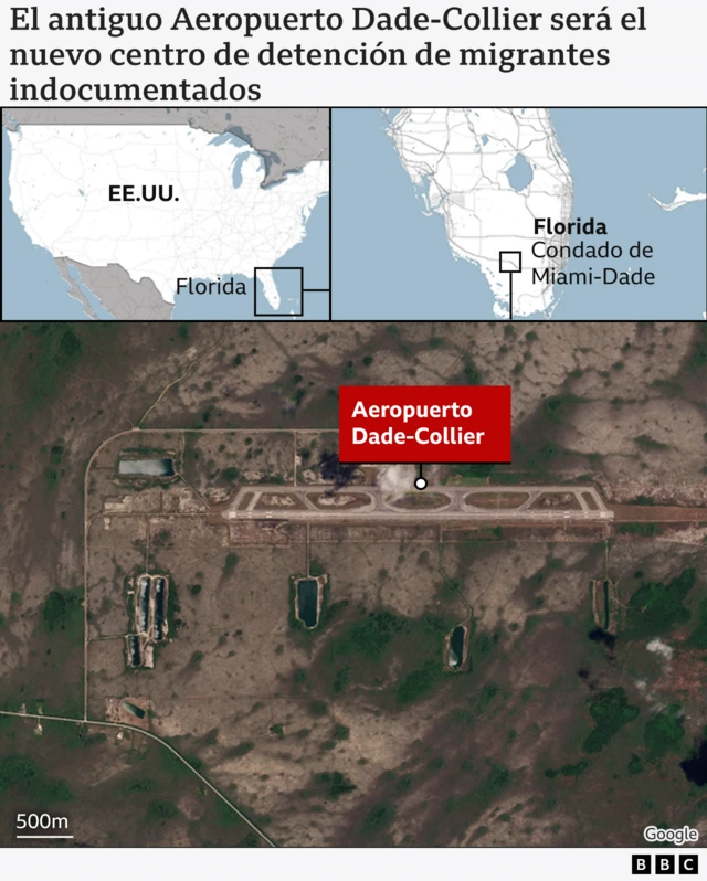 Mapas con ubicación del nuevo centro de detención.