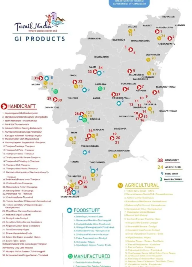 தமிழ்நாடு, புவிசார் குறியீடு