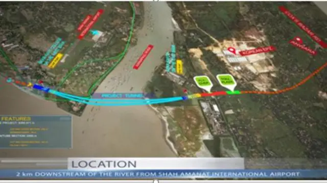 টানেলের অবস্থান মানচিত্রে