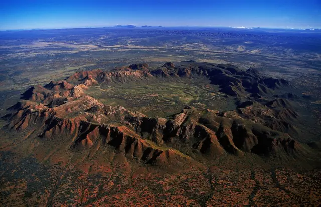 Aerial view of Gosses Bluff meteorite crater, Northern Territory, Australia