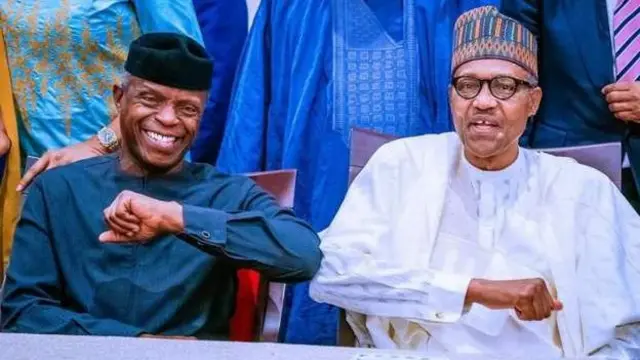 Shugaban Najeriya Muhammadu Buhari da mataimakinsa
