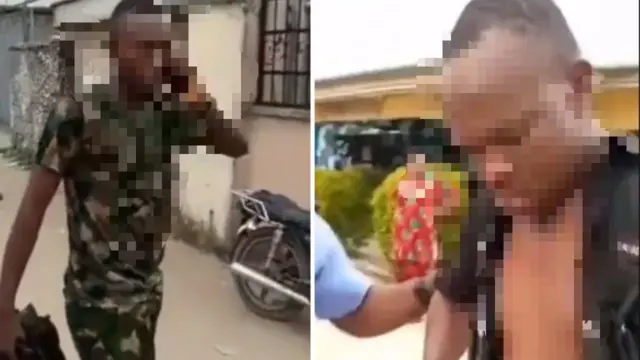 police officer and naval officer wey follow fight