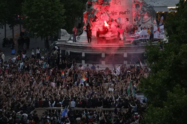 Manifestation à la Place de la République