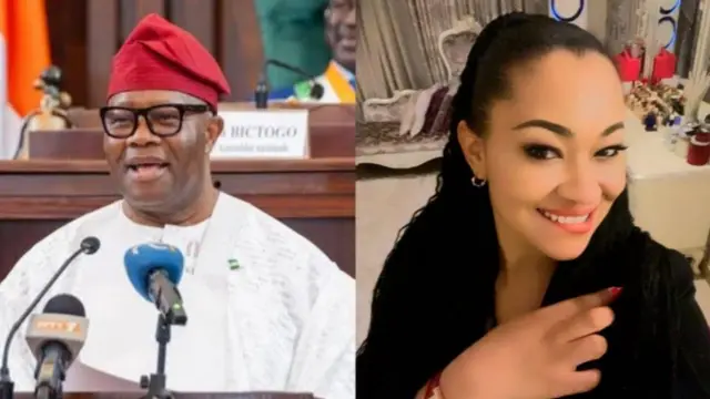 Foto Onyeisi oche Sineti Naịjirịa, Godswill Akpabio ha na Sinetọ Natasha Akpoti-Uduaghan