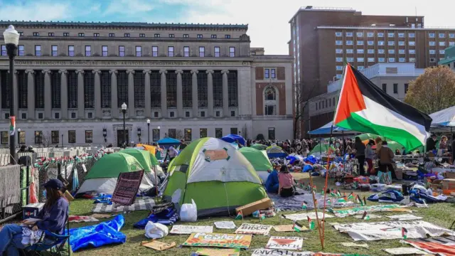 कोलंबिया यूनिवर्सिटी में प्रदर्शन