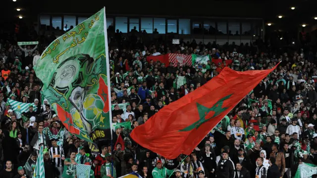 جماهير الرجاء خلال مباراة نهائي كأس العالم للأندية الذي جمع فريقها مع بايرن ميونخ في المغرب عام 2013