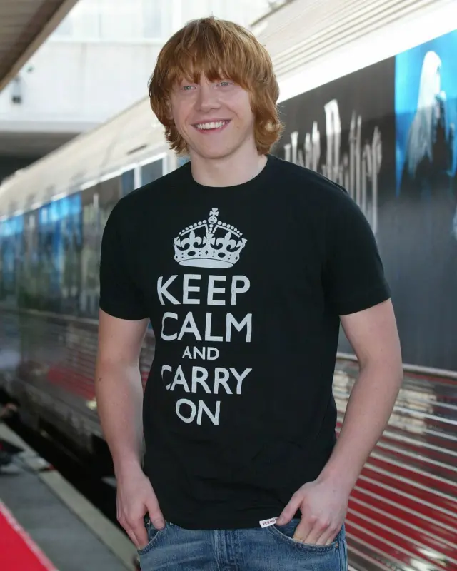Rupert Grint con una camiseta de Keep Calm and Carry On