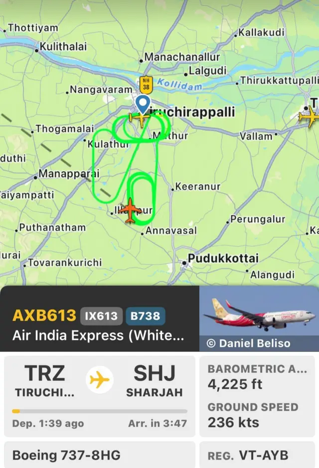 திருச்சி - ஷார்ஜா விமானம், தொழில்நுட்பக் கோளாறு