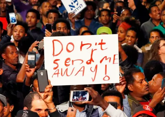 Manifestation de migrants en Israël en 2018