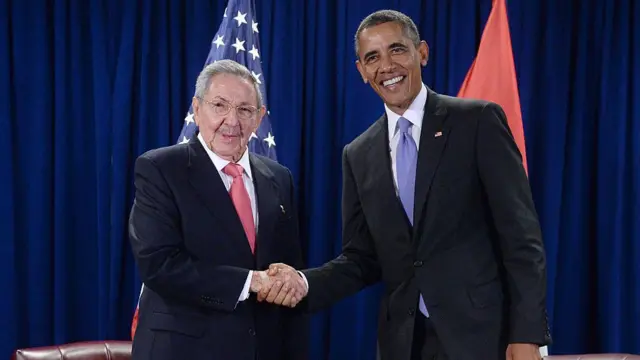 Raúl Castro y Barack Obama en 2015.
