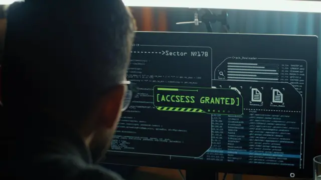 একজন প্রযুক্তিবিদ ডাটা সেন্টারে প্রবেশের চেষ্টা করছেন 