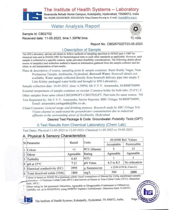 హైదరాబాద్లో నీటి కాలుష్యం