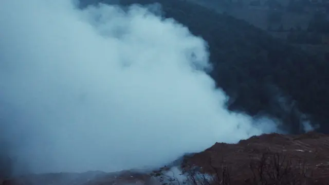 Gust dim iznad deponije Golo Brdo