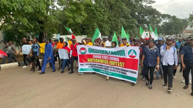 Ndị NLC na-eme ngagharịiwe n'Enugwu