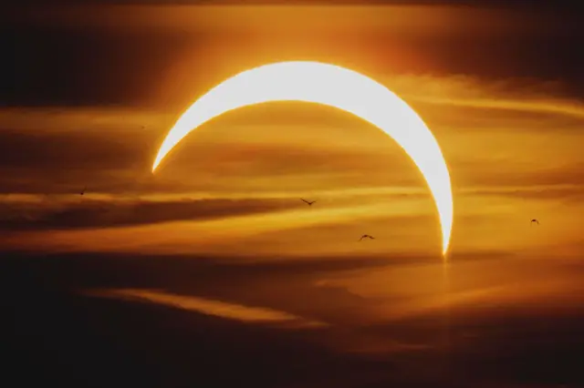 El eclipse parcial sobre Berlín. 