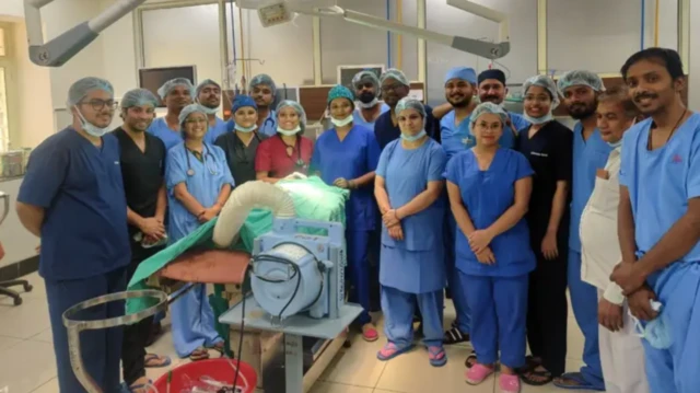 14 ਦਿਨਾਂ ਦੇ ਬੱਚੇ ਦਾ ਸਰ ਸੁੰਦਰ ਲਾਲ ਹਸਪਤਾਲ ਵਿੱਚ ਇਲਾਜ ਕੀਤਾ ਗਿਆ ਸੀ 