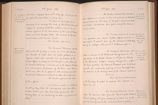 Dokumenty powiernicze, w których odnotowano wykluczenie Wilde’a z biblioteki w tamtym czasie