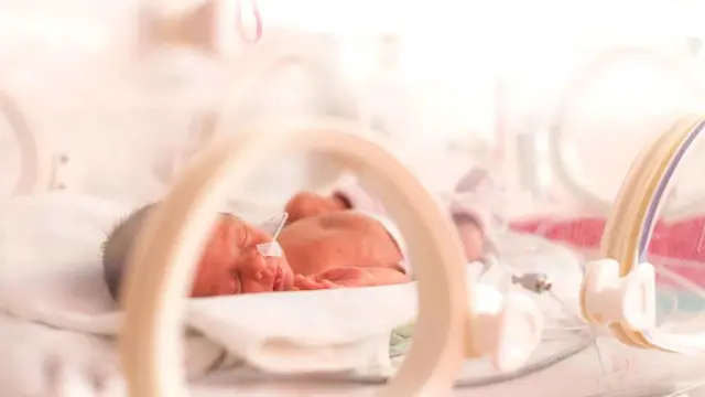 Small baby inside cradle