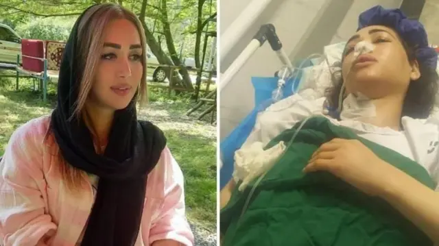 آرزو بدری روی تخت بیمارستان / آرزو بدری پیش از شلیک پلیس 