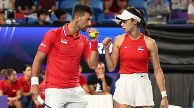 نواک جوکوویچ و هموطنش اولگا دانیلویچ از دیگر زوجهای حاضر در بخش دونفره مختلط اوپن آمریکا هستند