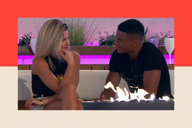 Megan Barton Hanson and Wes Nelson chat together in the Love Island villa