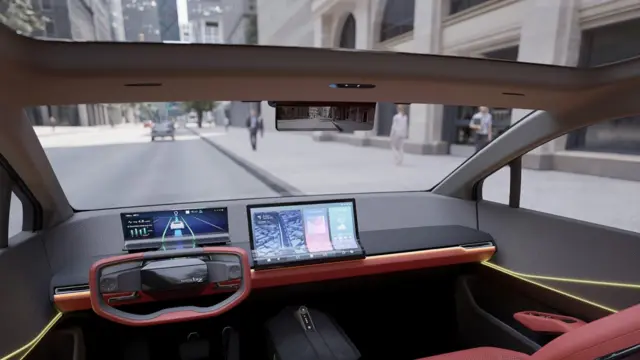 مدل الکتریکی تویوتا با دو نمایشگر روی داشبورد