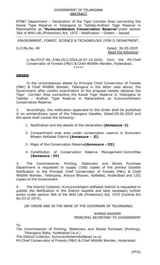 తెలంగాణ, జీవో 49, ఆదివాసీలు, కుమ్రం భీమ్ కన్జర్వేషన్ రిజర్వ్