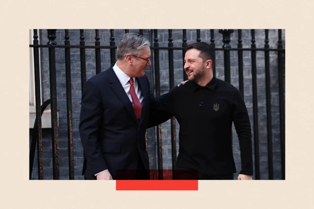 Le Premier ministre britannique, Sir Keir Starmer, accueille le président ukrainien, Volodymyr Zelensky, au 10 Downing Street.