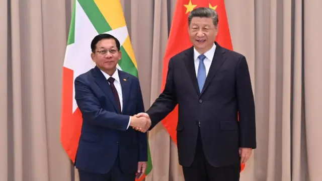 ၂၀၂၅ ခုနှစ်၊ မေလက ရုရှားနိုင်ငံမှာ တရုတ်သမ္မတနဲ့ မြန်မာစစ်ခေါင်းဆောင်တွေ့ဆုံမှု